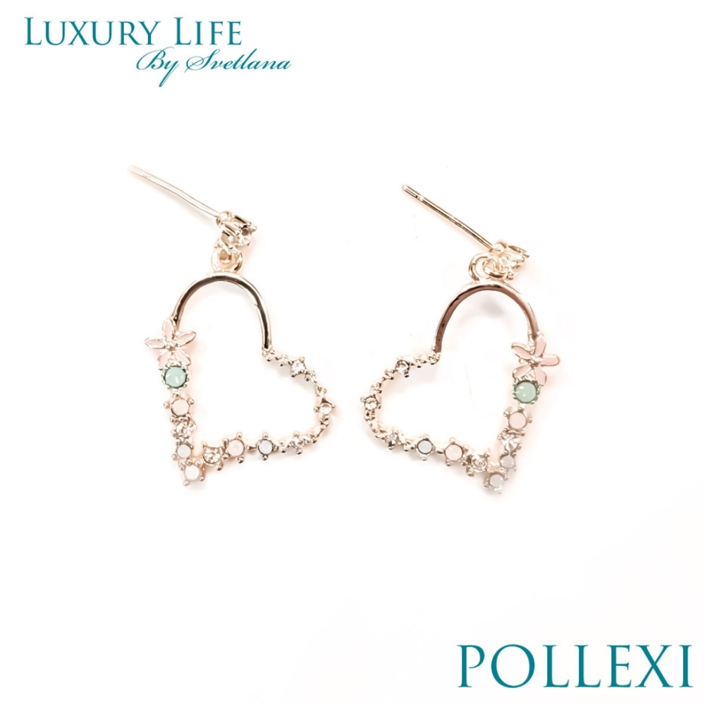 Boho Gold Romance Garden | Gold Heart Earrings